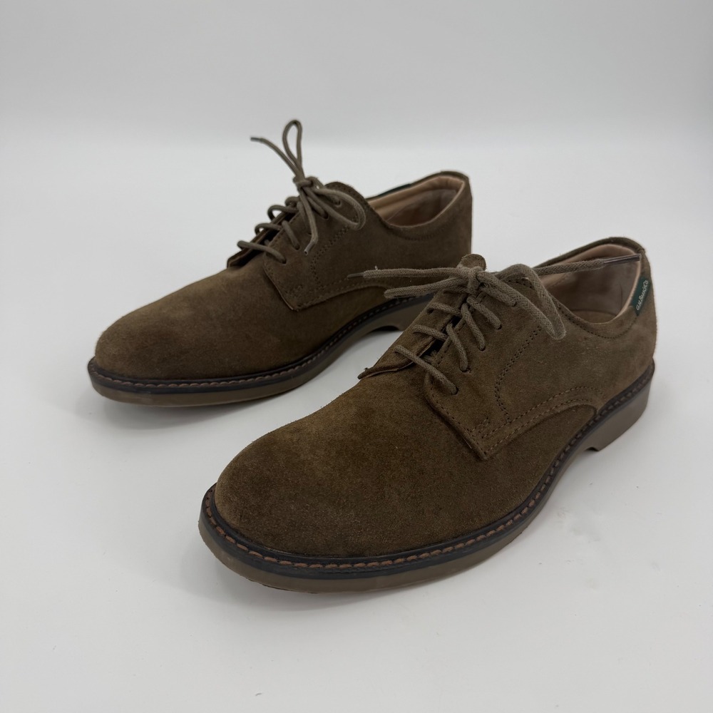 GH Bass Pasadena Mens 8.5 M Olive Brown Suede Leather Buck Oxford Shoes 1900-316